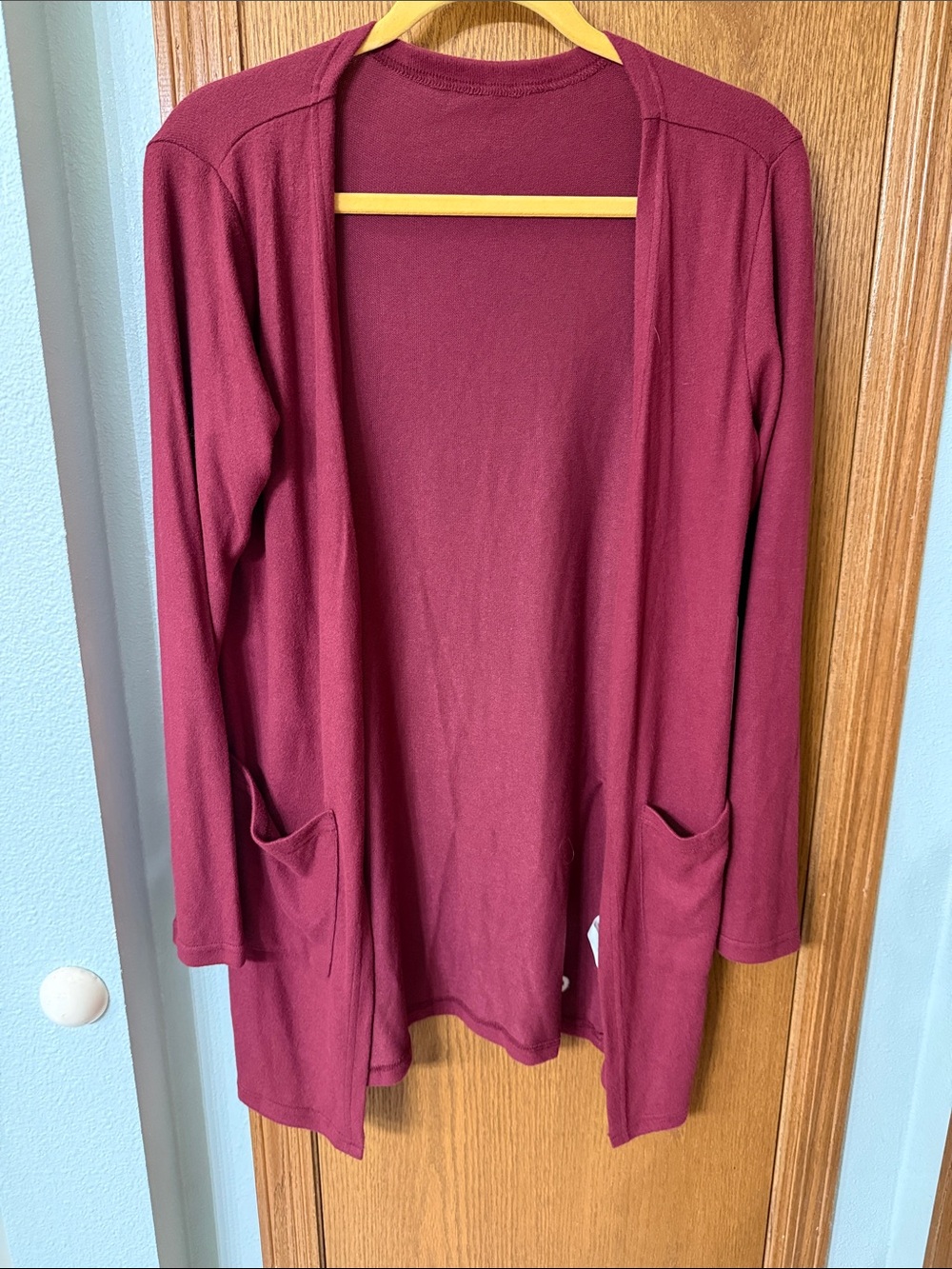 Open-Front Women’s Cardigan in Wine